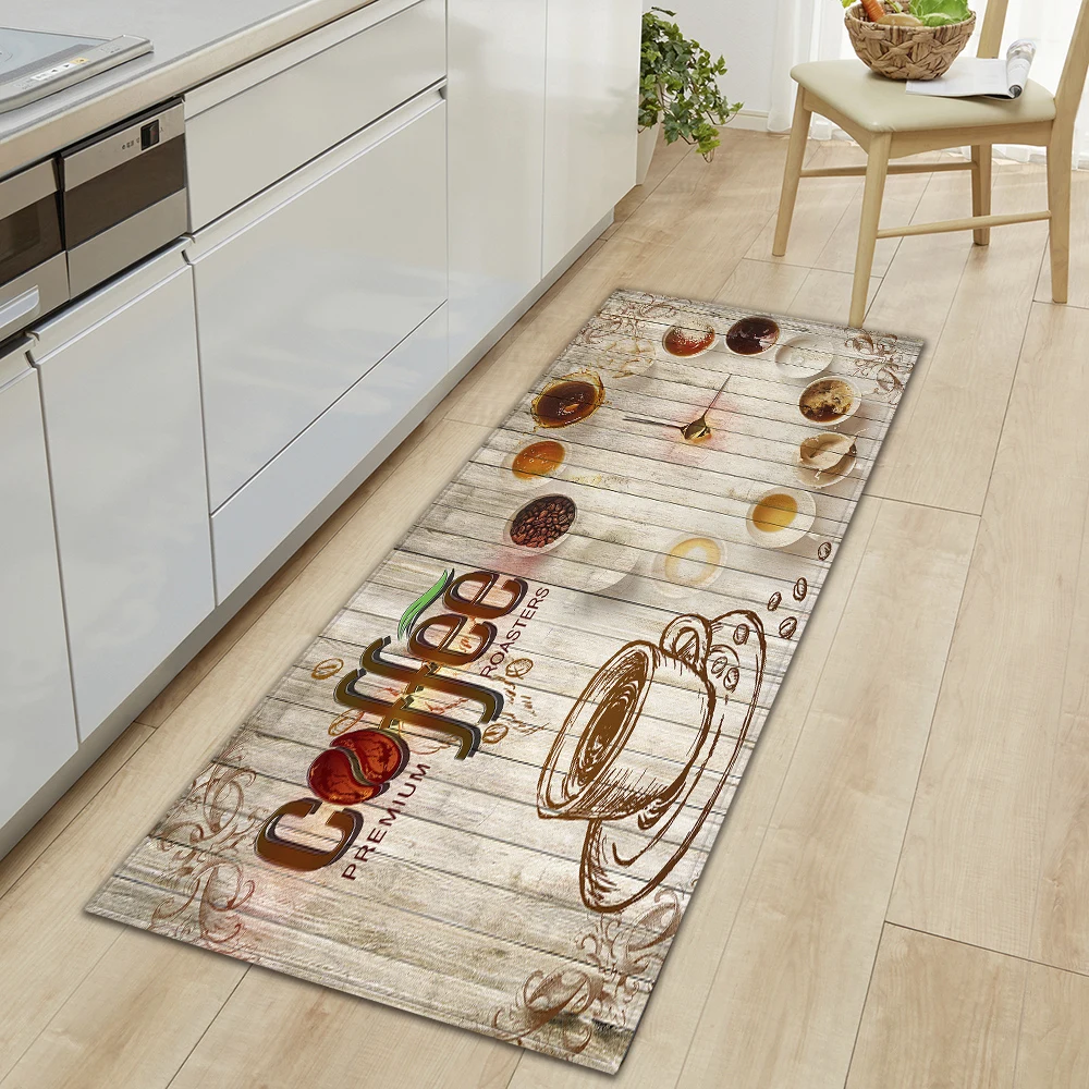 Floor Mat Coffee Kitchen Floor Mat Home Hallway Doormat Living Room Bedroom Balcony Decoration Carpet Bath Entrance Door Non Slip Foot Rug