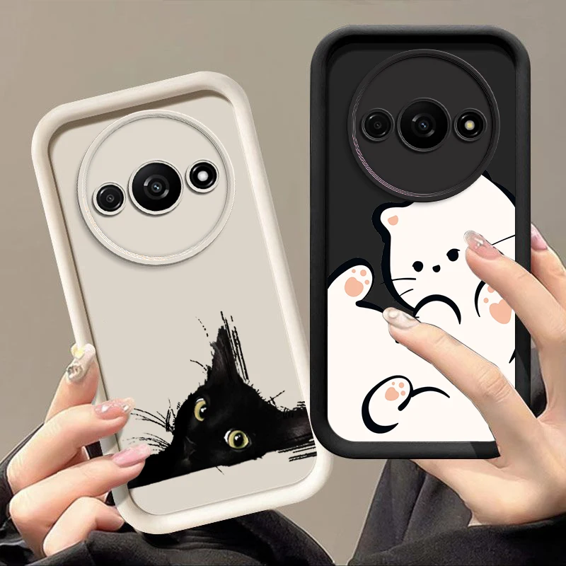 Sleek Black and White Cat Design Phone Case - New Sky Eye Collection