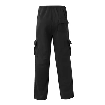Men’s Loose Cargo Pants Casual Drawstring Elastic Waist Wide Leg Athletic Sweatpants Outdoor Trousers 2