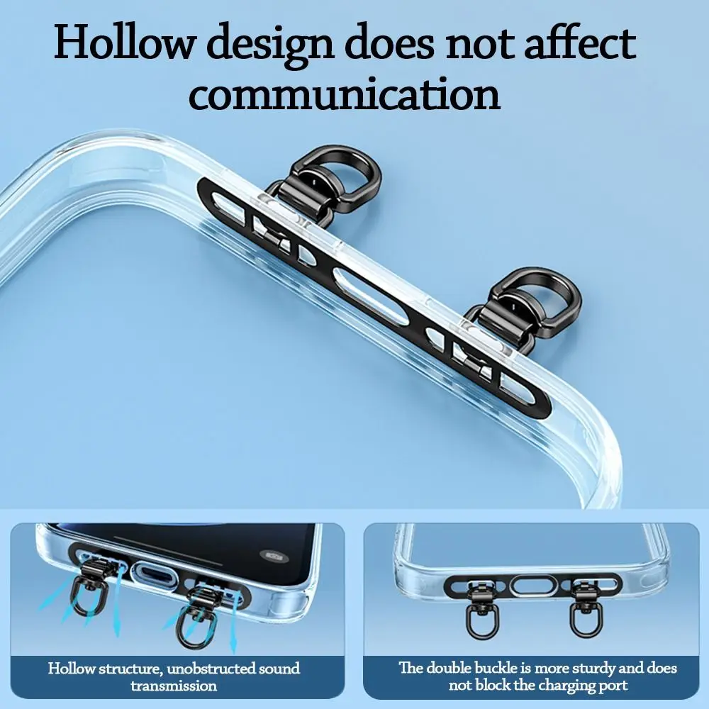360° Rotating Anti-fall Phone Lanyard with Double Buckle & Stainless Steel Snap