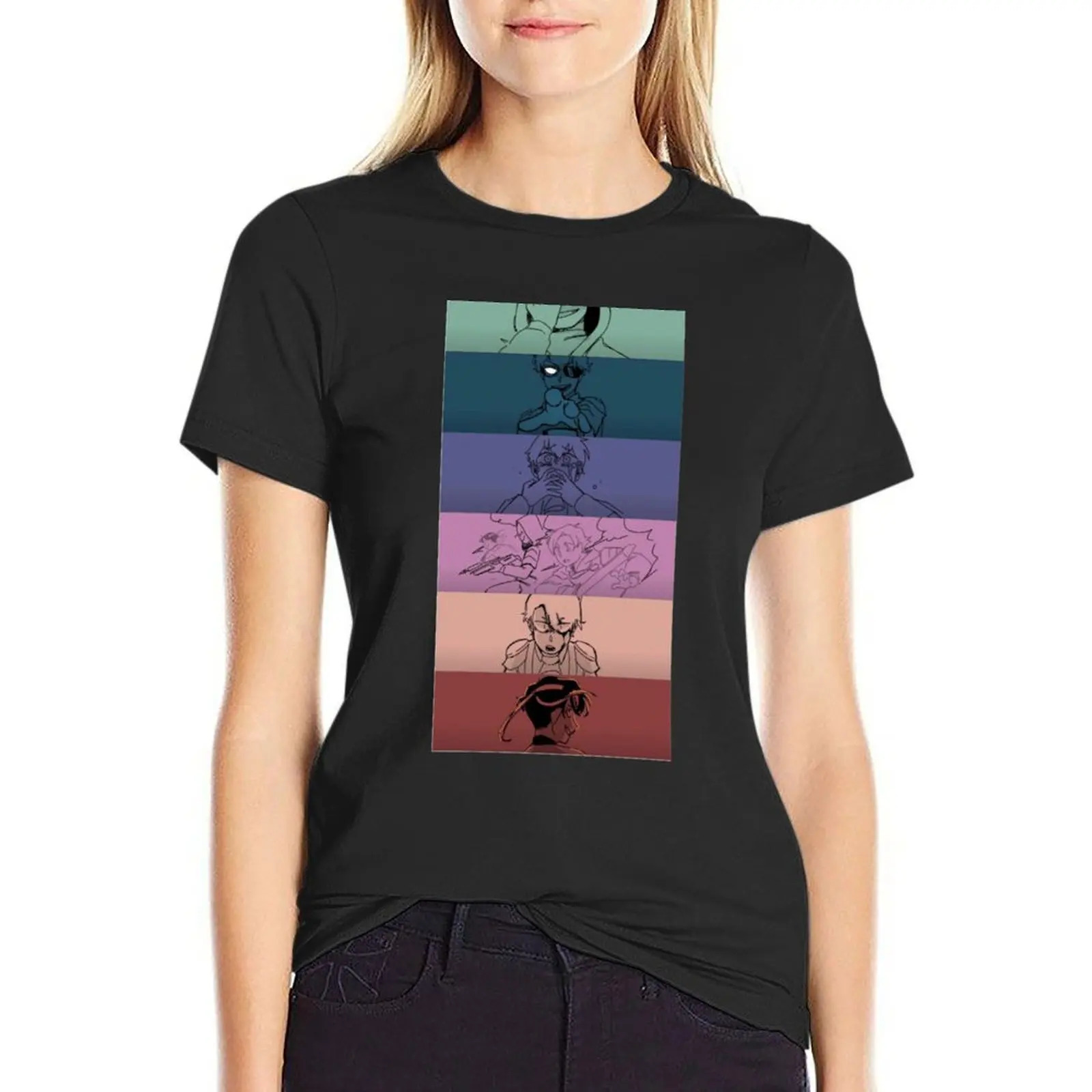 Ssundee Color Collage T-Shirt summer tops summer top white t shirts for Women