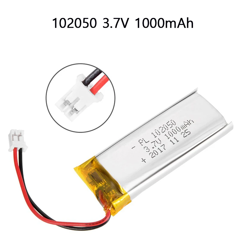 3.7V 102050 Lipo Cells 1000mah Lithium Polymer Rechargeable Battery For MP3 GPS Recording Pen LED Light Beauty Instrument Rechargeable Lithium Batteries