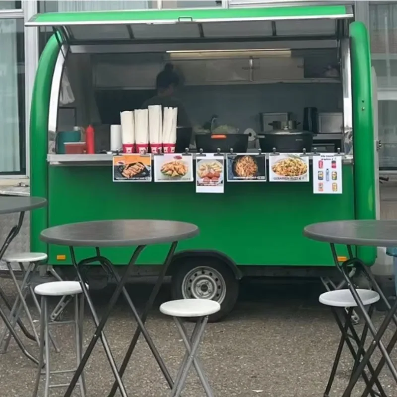 이동식 주스 바 카트, 스무디와 건강 음료를 판매하는 야외 노점 트레일러