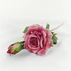 Elegant Real Touch Artificial Rose Bouquet - Latex - Coated Silk for Wedding and Home Décor (Deep Pink)