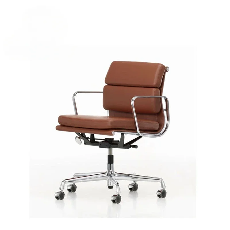 Modern Office Chairs Furniture Nordic Retro Real Leather Armchair Swivel Lifted Chair