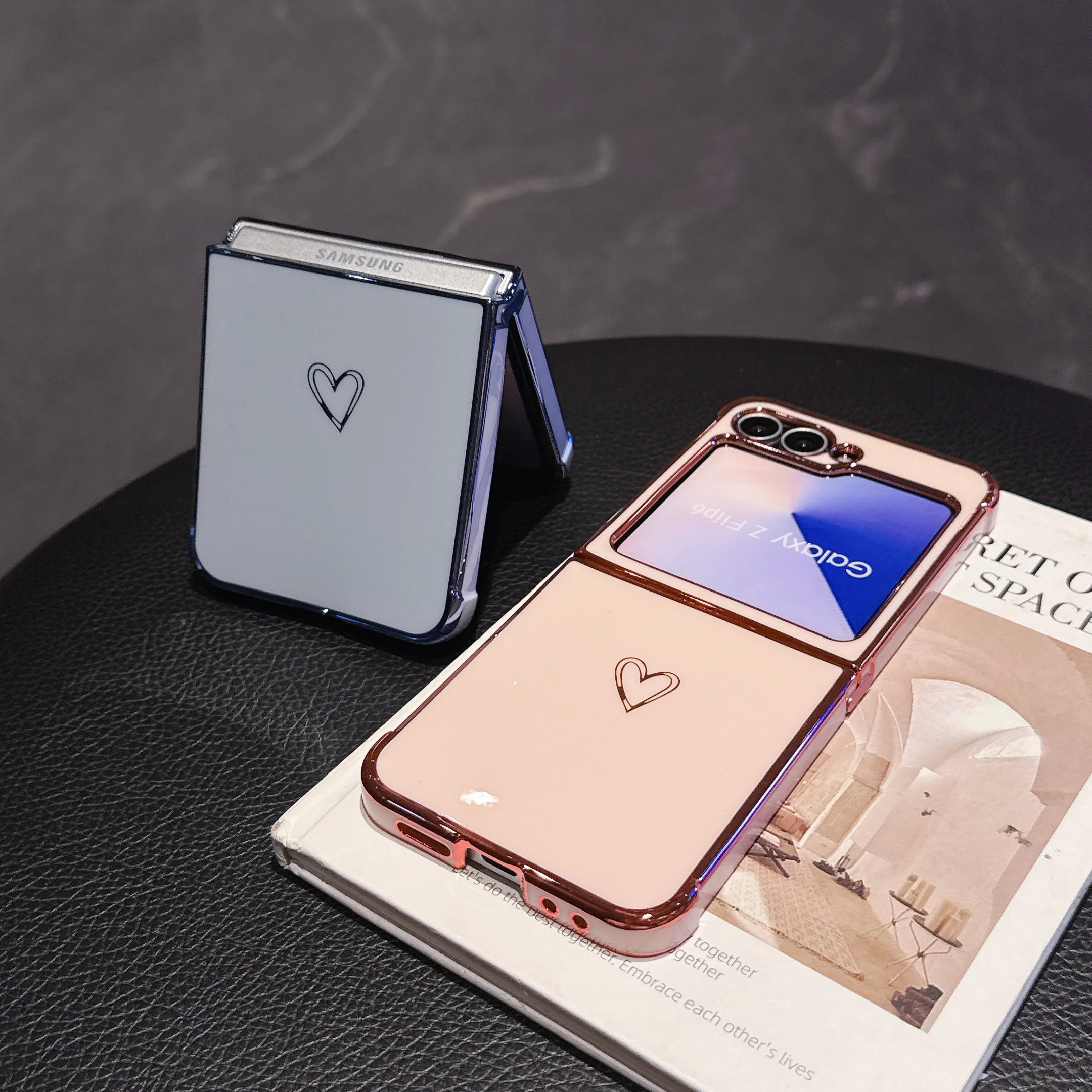 Electroplated Love Heart Glossy Silicone Bumper Case