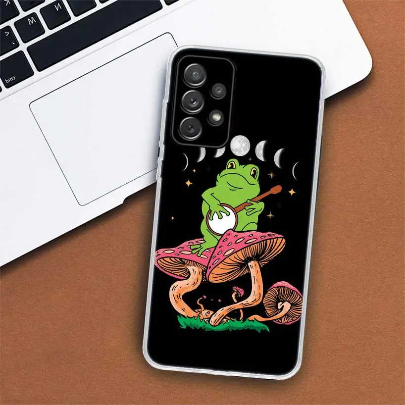 Froggy Phone Case Frog Mushroom Cover for Google Pixel 7A, 6, 7pro, 6A,  3XL, 5, Samsung Galaxy S23, S21fe, S22, A14, A54, iPhone 14, 13, 12 