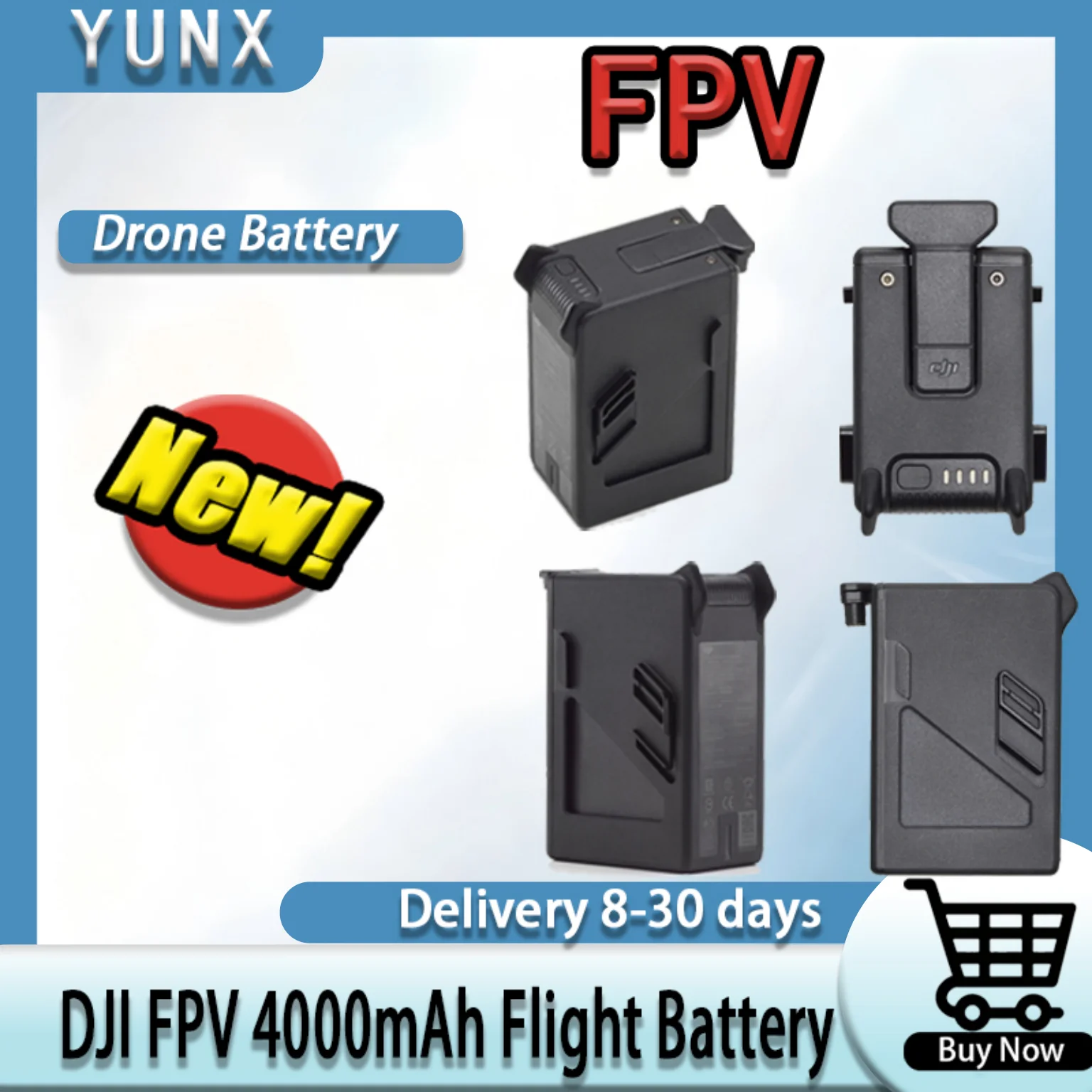 Batterie FPV 4000mAh pour DJI FPV - Autonomie étendue 27 min
