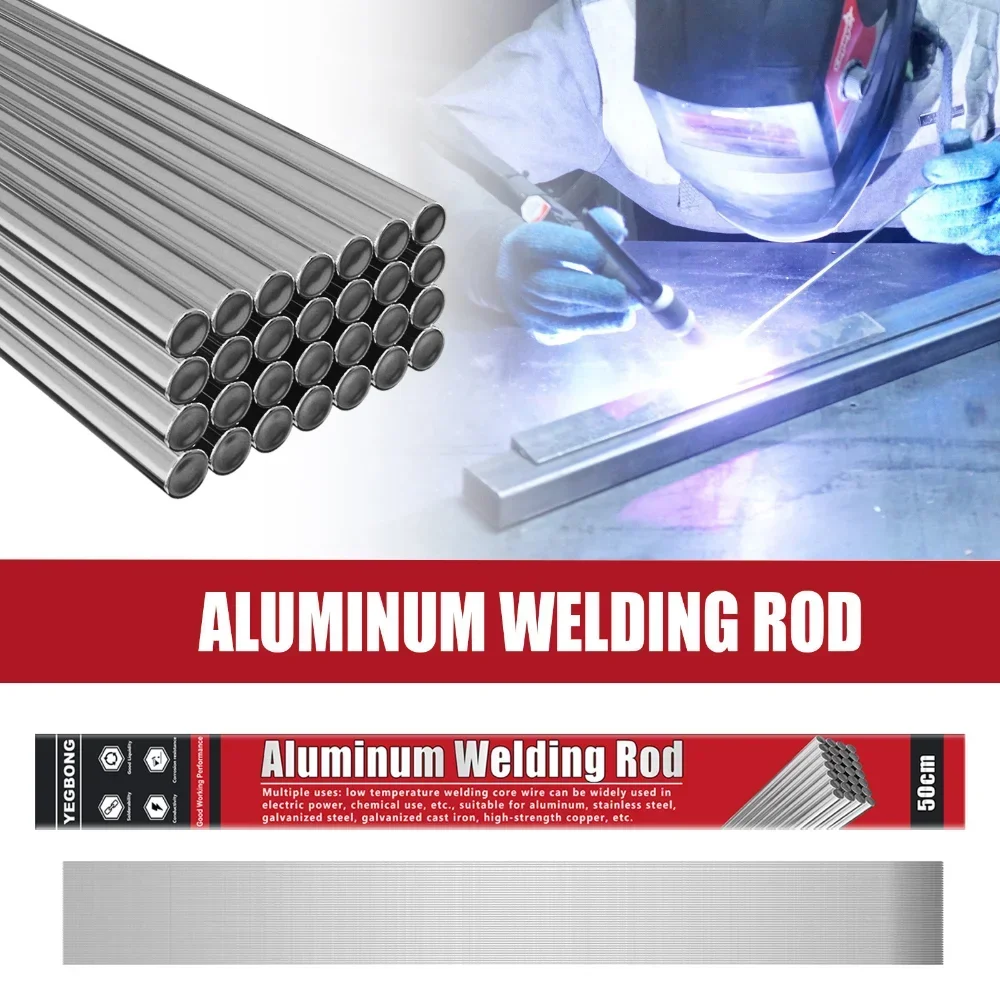 Long 50cm Aluminum Welding Rod Diameter 1.6mm/2mm Repair Stainless Steel Efficient Aluminum Welding Rod 10pcs welding rods aluminum welding rods