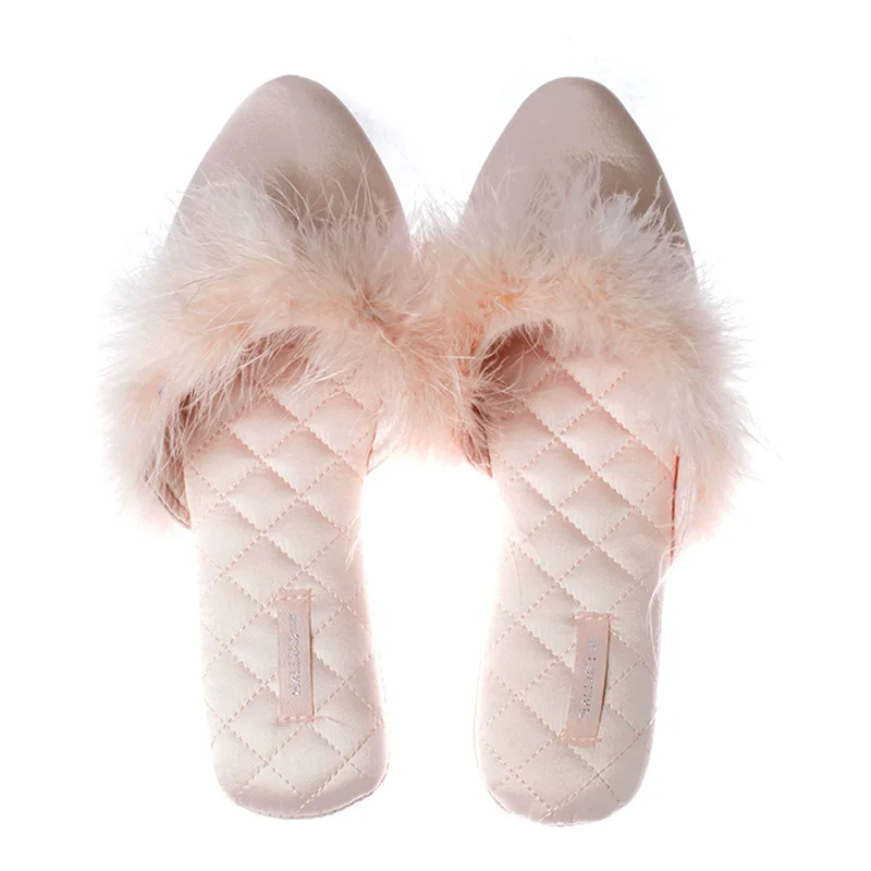 Fleece Satin Women Slippers Fashion Home Indoor Female Outside Slides Comfort Cotton Fabric Flat with Warm | Обувь