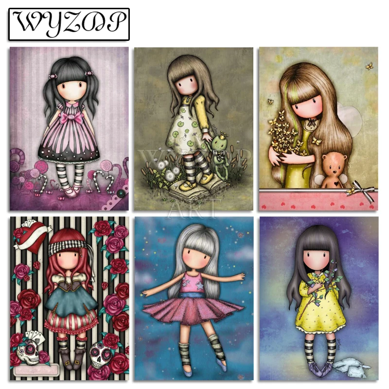 5D Diamant Malerei Cartoon Masse Dchen Bild Voll Platz/Runde Diamant Stickerei Mosaik Kreuz Stich Geschenk Kit Wohnkultur 20210535