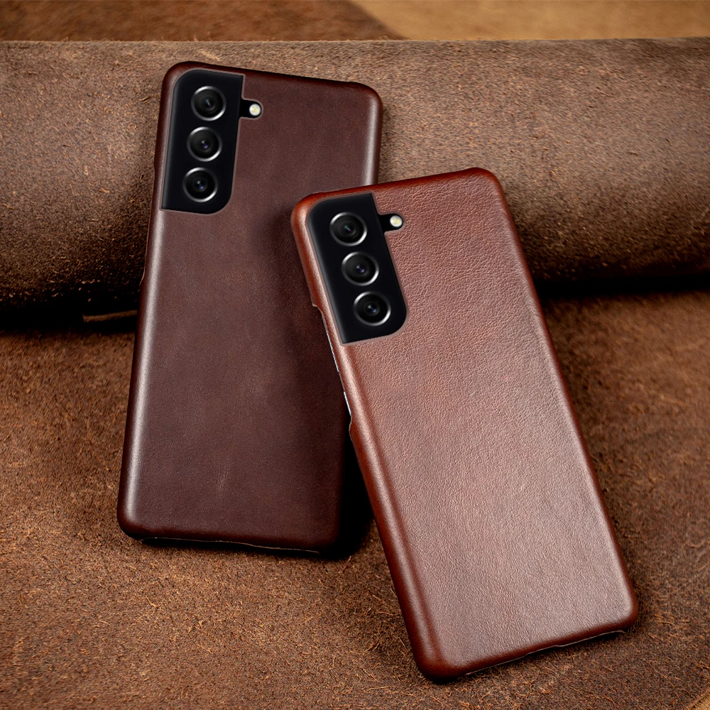 Hand Made Genuine Leather Cases For Samsung Galaxy S21 FE S20 S20FE 5G S20Plus Aesthetic Vintag Pattern Phone Shell Cover Back 3