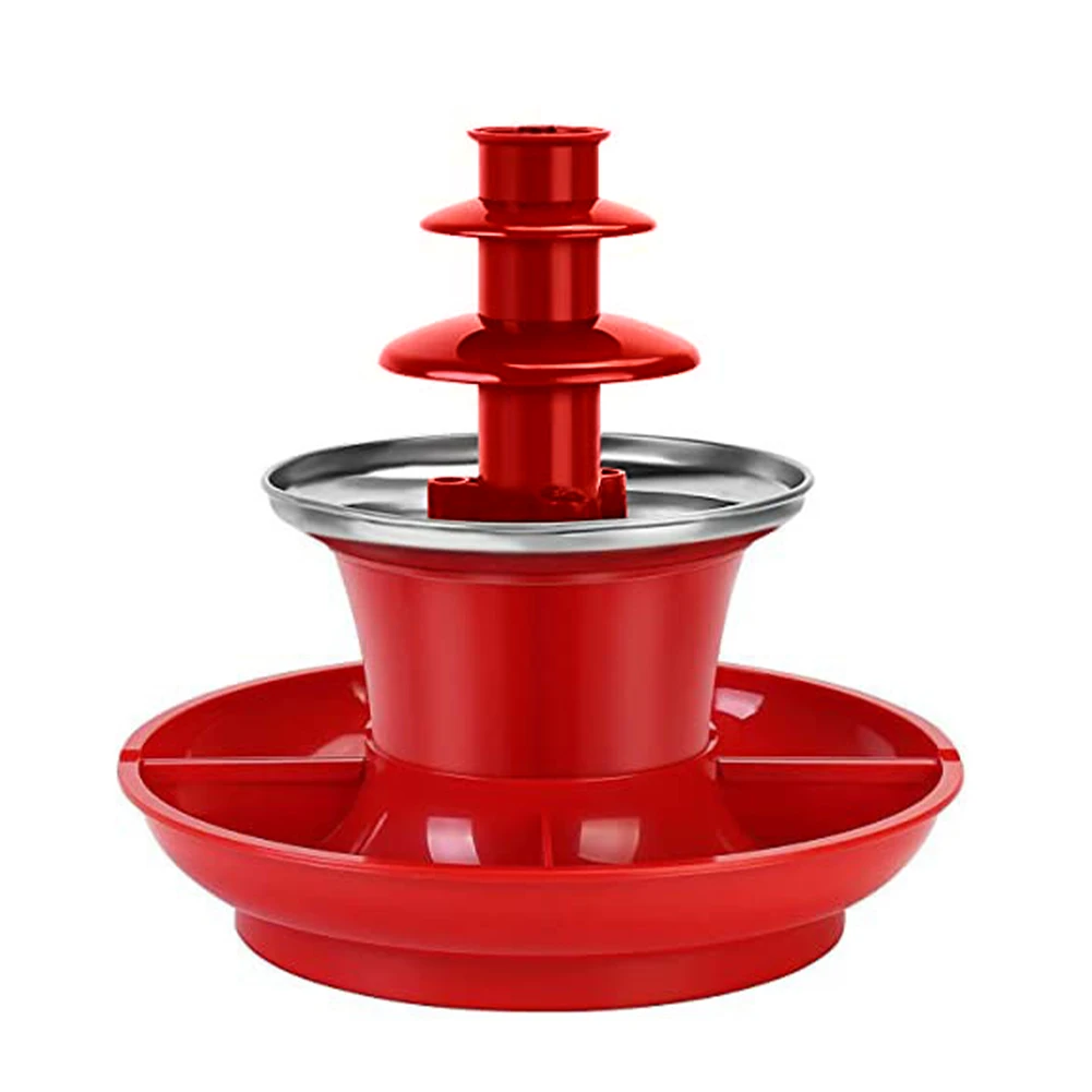 3 Layer Mini Chocolate Fountain with Fruits/Nuts/Treats Serving Tray Electric Melting Machine for Weddings Birthday Parties