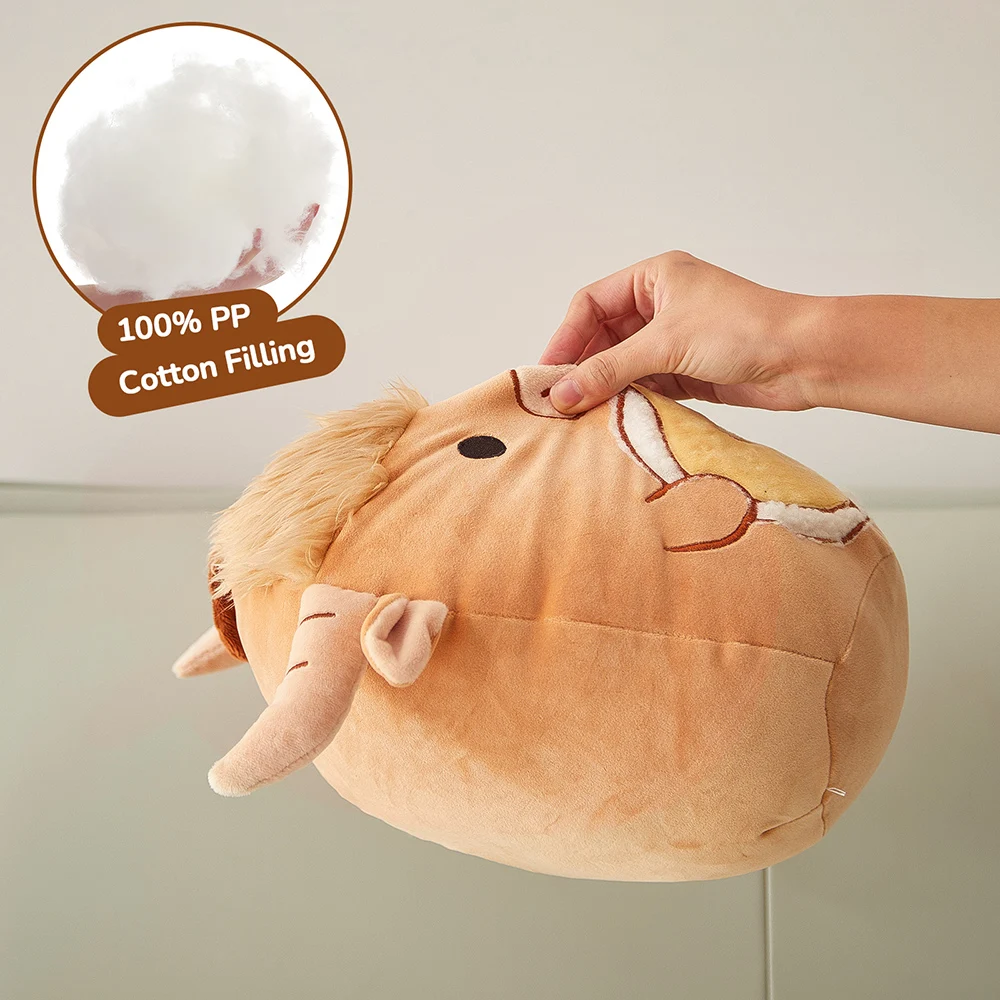 Stuffed Pillow Highland Cattle Musician Cartoon Animals Throw Pillow Guitarist Doll Toys 12in Cow Plush Cushion Gift for Girls