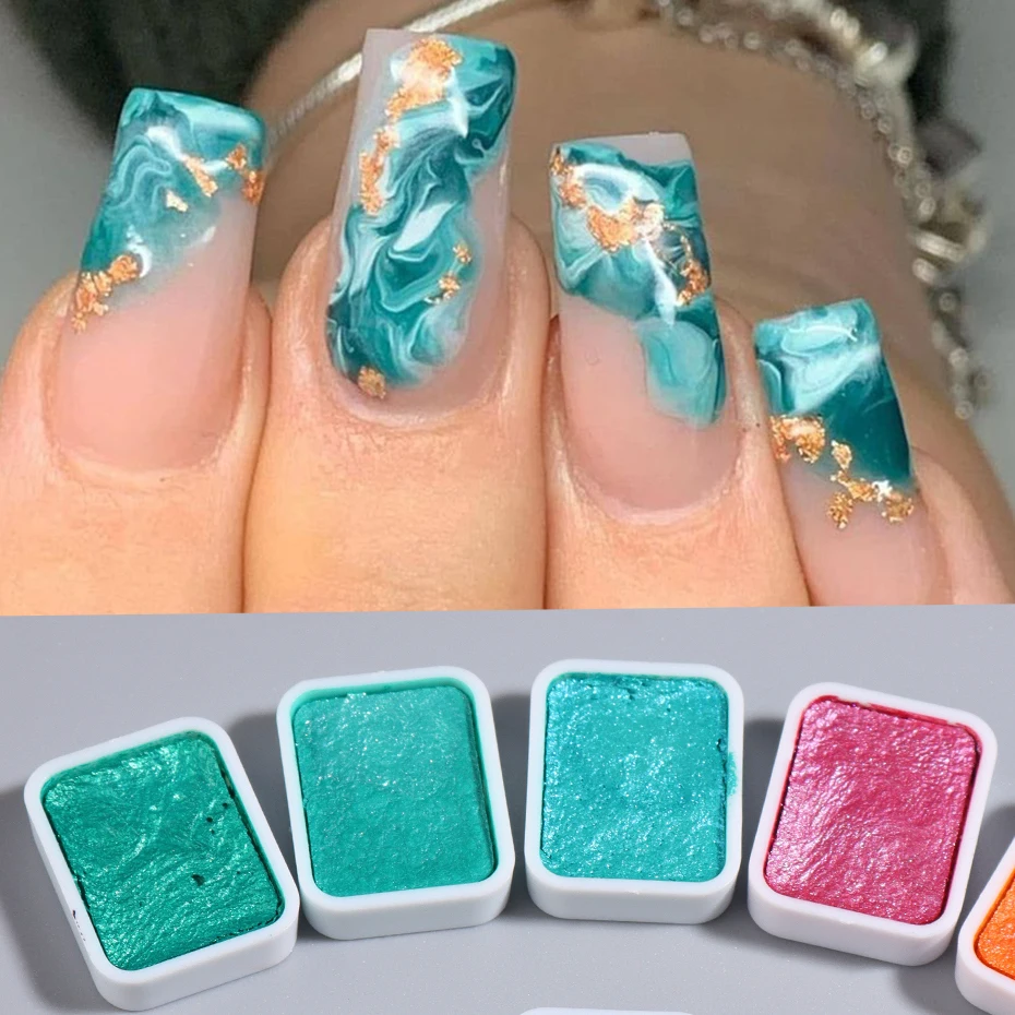Abstract Pink or Turquoise Press on Nails/ Glitter Nails/ Spring Press on  Nails - Etsy