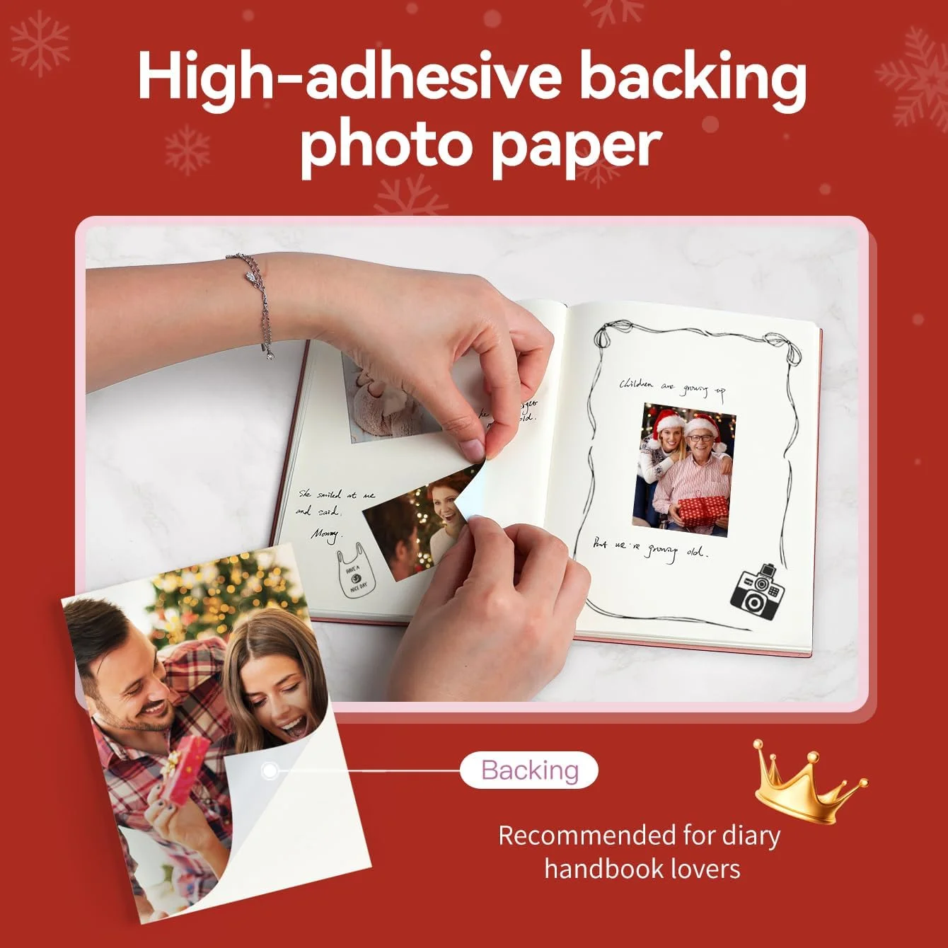 HPRT MT53 Color Photo Printer Mini Portable Thermal Pictures Maker or 2x3 Inch Zink Sticky Self-adhesive Photos Sticker Paper