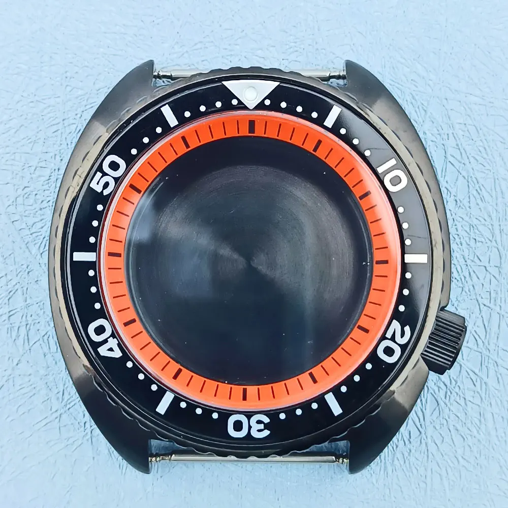 

42.5mm black watch case 316L stainless steel sapphire glass is applicable to NH35 NH36 movement watch accessories