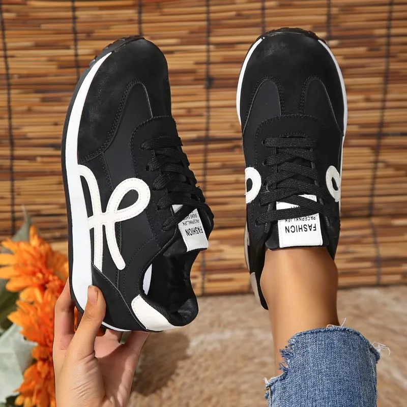 2024 New Trend Round Head Deep Mouth Walking Shoes Light Versatile Breathable Cross Lace Casual Sports Shoes Zapatos De Mujer 4