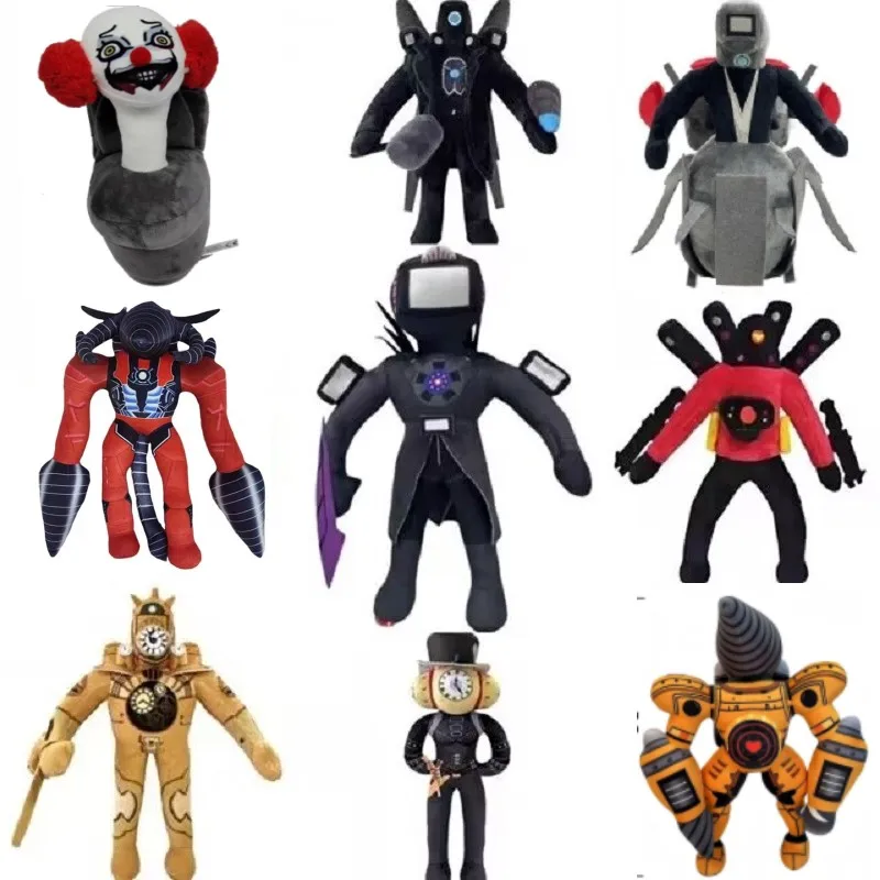 Skibidi-inodoro de peluche para hombre, cámara de TV, altavoz de Titans, muñeco de peluche suave Skibidi Dop, 1-8 piezas