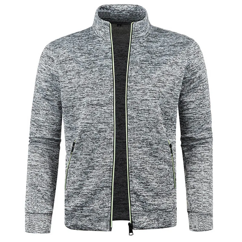 Men's Knitted Sweater Spring Autumn Casual Solid Knitwears Zipper Cardigans Long Sleeve Knit Sweaters Cardigan Sweat-Shirt Coat