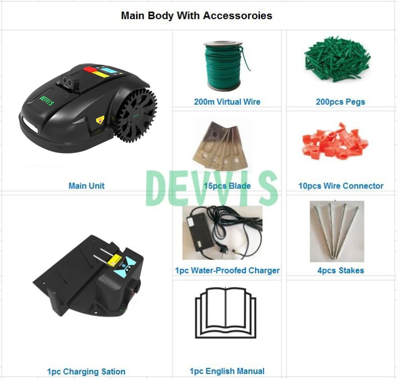 Wifi lawn mower robot 1800m2 21cm devvis e1800u € 952,85