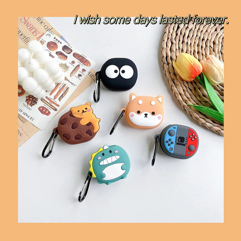 Per Redmi Buds 4 Lite Cover Shell, Nuovo 3D Cute Cartoon Shiba Inu/Dinosaur/Game/Briquette/Bear Custodia Per Auricolari Antiurto Con Gancio