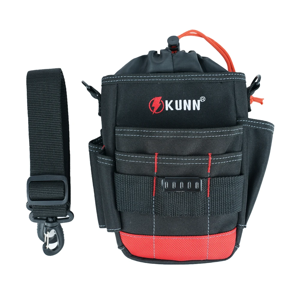 WISEPRO Zippered Electrician Tool Pouch - Waterproof 600D Tool Bag With Belt Loop For Organization