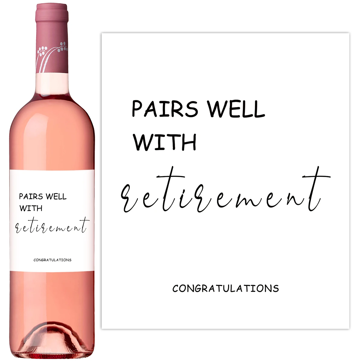 4-Pack Humorous Wine Bottle Stickers – Funny Retirement-Themed Self-Adhesive Labels for... - SKU HWBS1758 - UGI Packaging