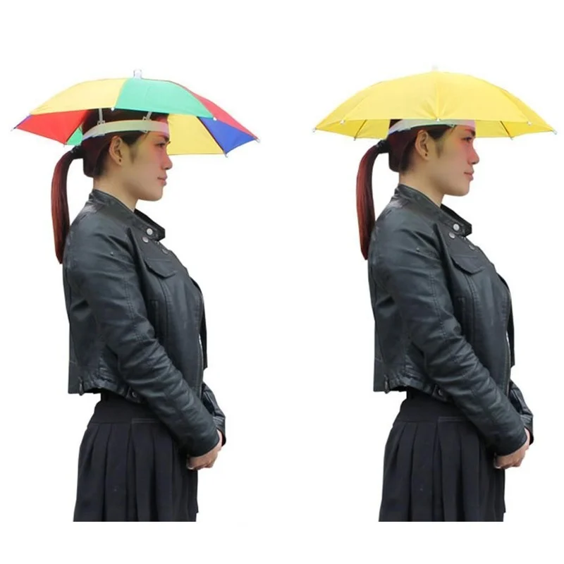 Fishing Hats Umbrella Rain Hat Portable Rain Hat Outdoor Folding Umbrella Fishing Sun Shade Anti-UV Camping Headwear Cap