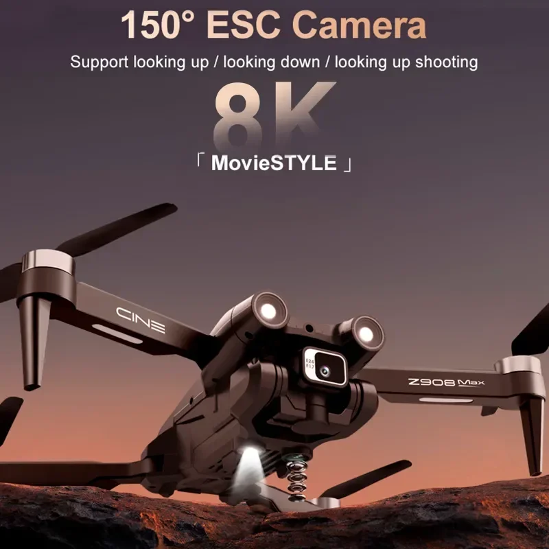 Iconic Brand Z908 Pro Max Drone with Dual Camera Professional Brushless Motor GPS Optical FlowObstacle Avoidance Folding Quadcopter 8K