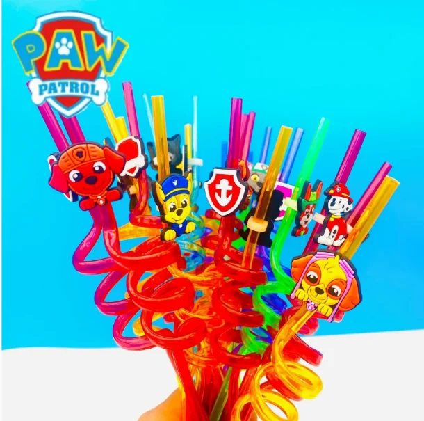 Paw Patrol Team Cartoon Circostante Paglia Laide Creativo Personalizzato Decorazione Del Partito Paglia Regalo Produttore All'Ingrosso