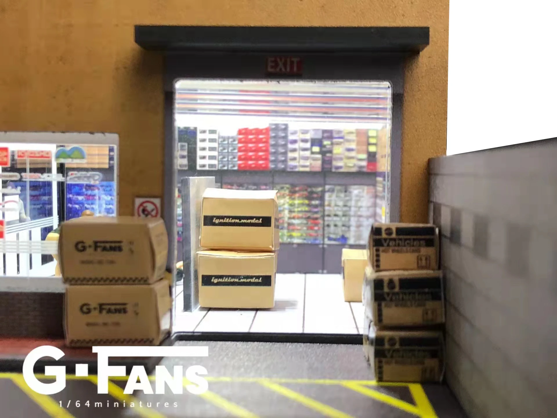 1:64 Scale Car Garage Miniatures Models Sets Car Parking Lot Diecast Scene Display Vehicle Scene Toy Background Collection