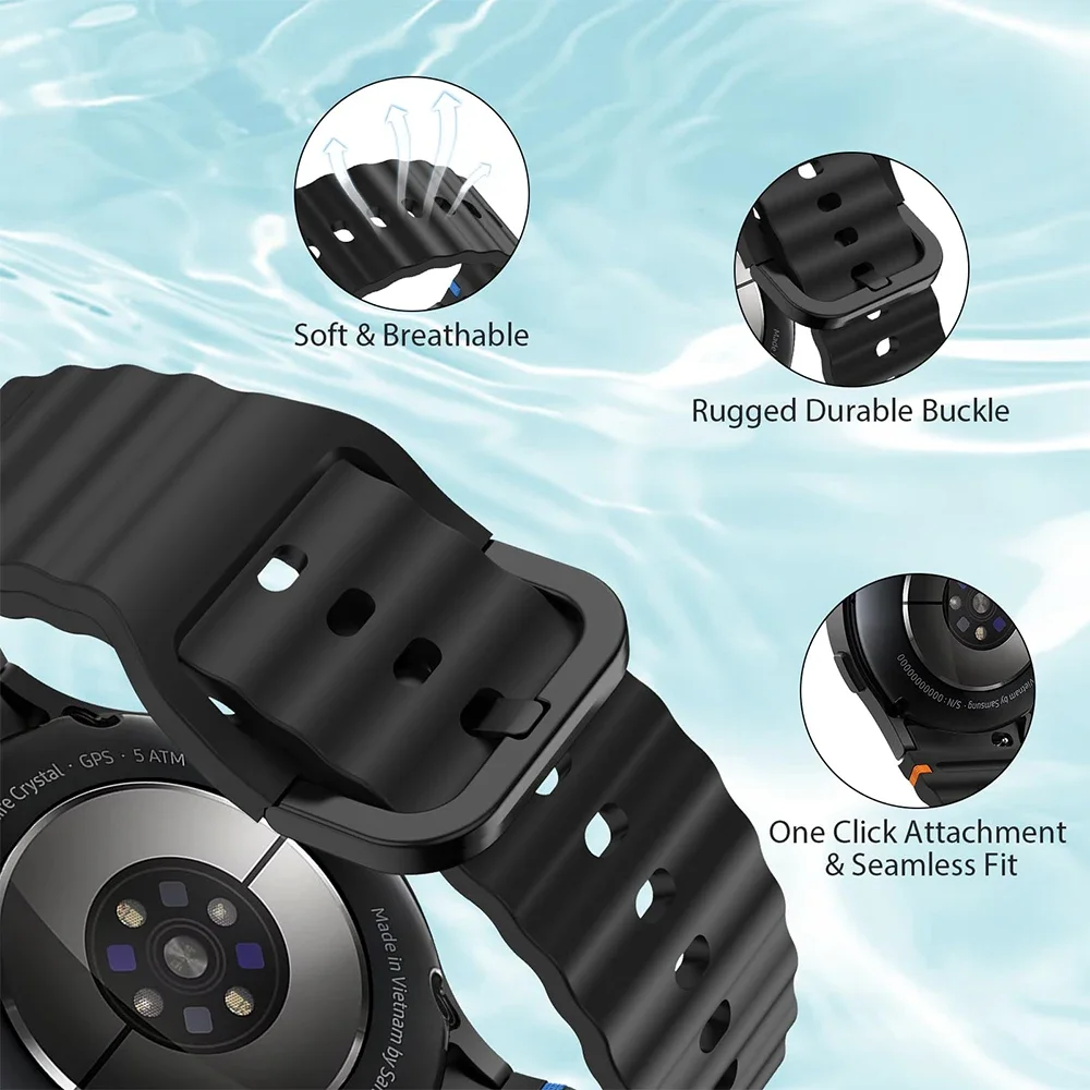 Enhanced Silicone Strap Set with Tempered Glass & Protective Case