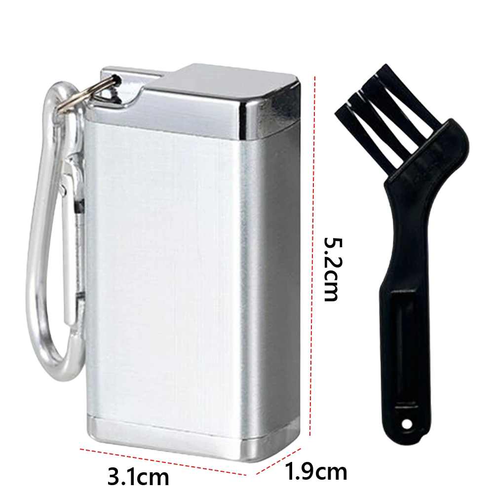 Outdoor Cigarette Holder Aluminum Alloy Butt Disposal Box Rotating Lid Keychain Ashtray with Carabiner for Outdoor Travel