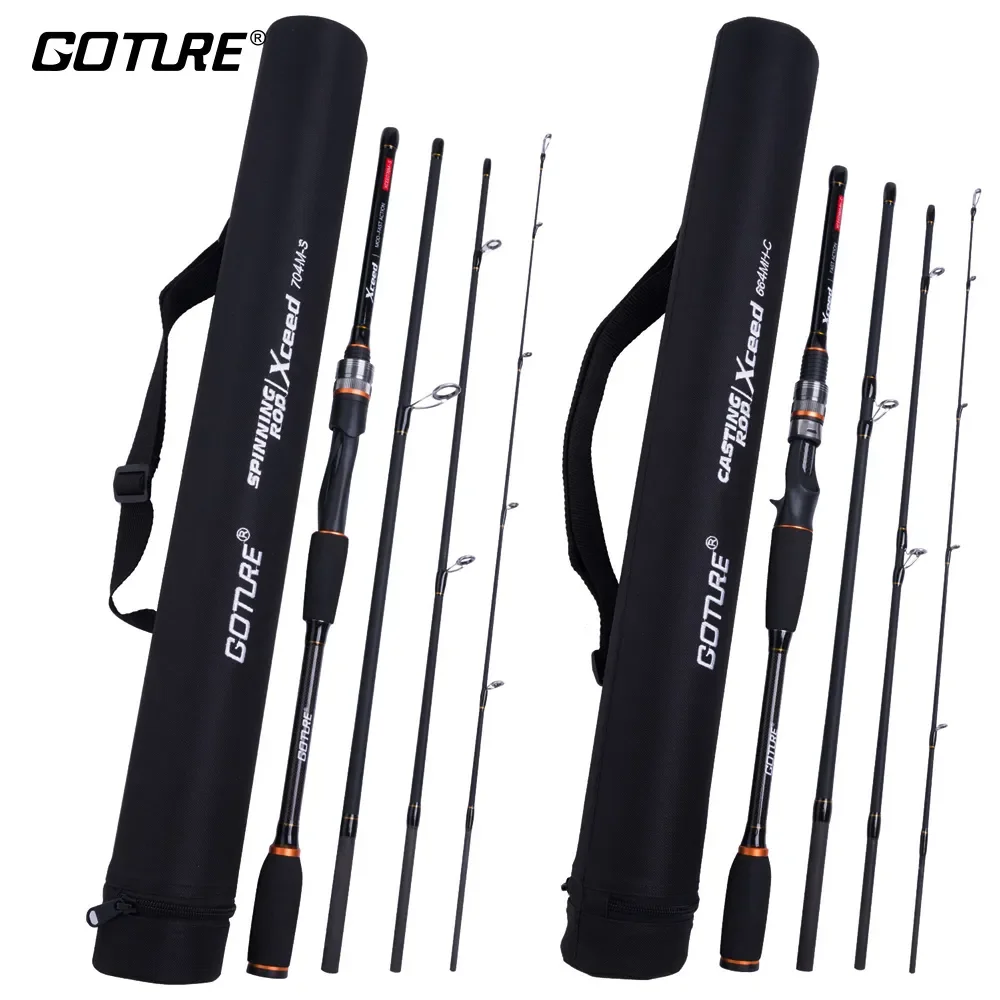 Goture Bravel 4 Sections Surf Rod 9FT 10FT 11FT 12FT Carbon Fiber Surf  Fishing Rod for Sea Bass Trout Casting Fishing Travel Rod