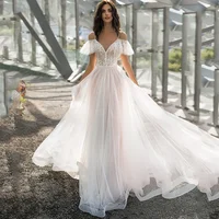 Plus Size Wedding Dress Slimming Lace Flower Off-Shoulder For Heavy Women Smooths Your Silhouette 1