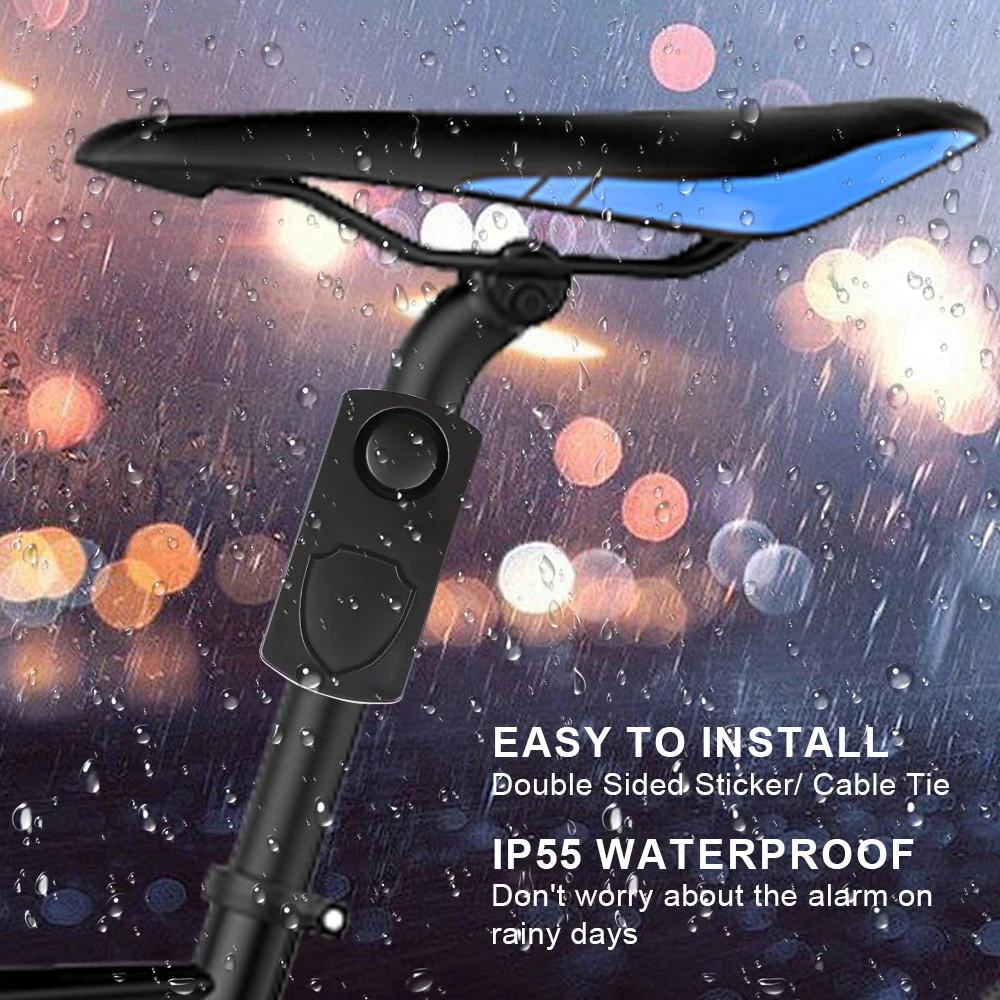 Wireless Bicycle Vibration Alarm Remote Control Waterproof Electric Motorcycle Scooter Bike Security Protection Anti Theft Alarm