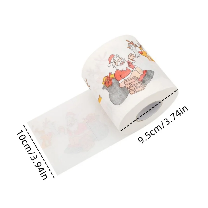 1 pc Christmas Creative Paper Towel Pattern Printed Roll Paper Toilet paper napkins
