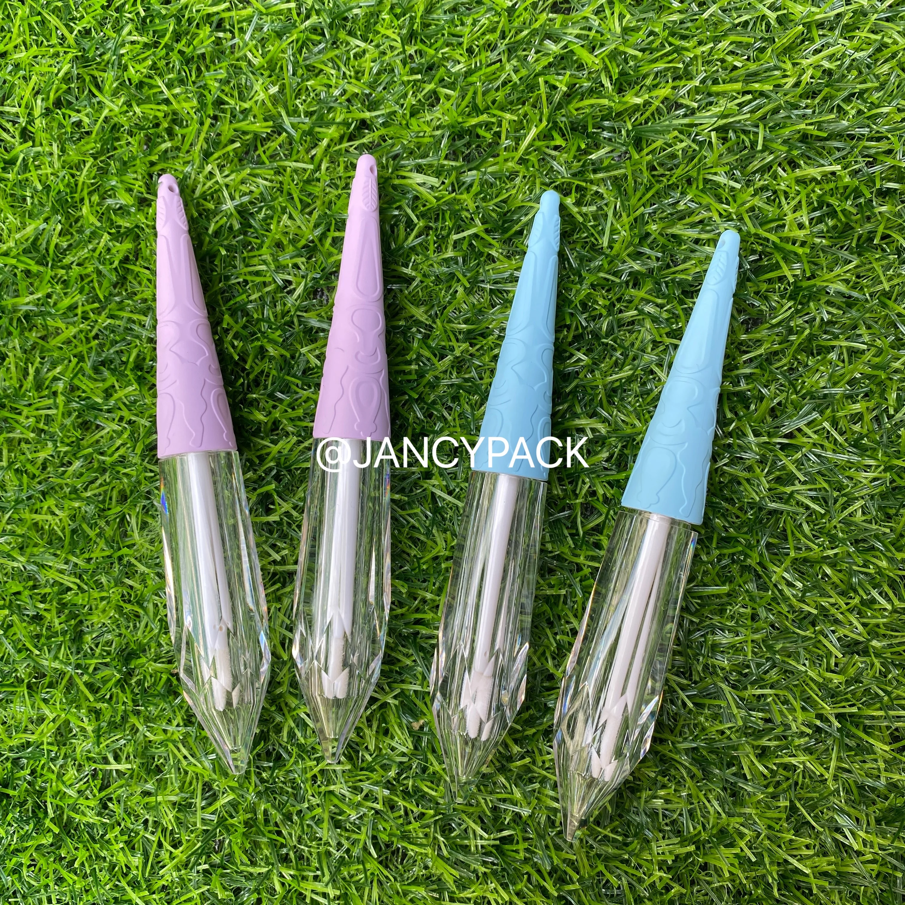 

2ml Purple Blue Magic Crystal Pendant Lip Gloss Tube Beauty Tool Portable Bottles Lipgloss Tubes Lip Balm Tube Custom Logo