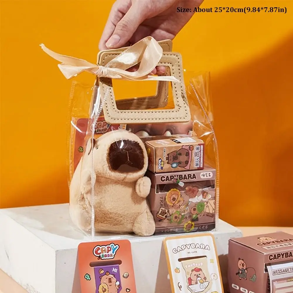 Pendants Capybara Stationery Set Final Prizes with Handbag Pen Stickers Notebook Kawaii Stationery Gift Bag for Students