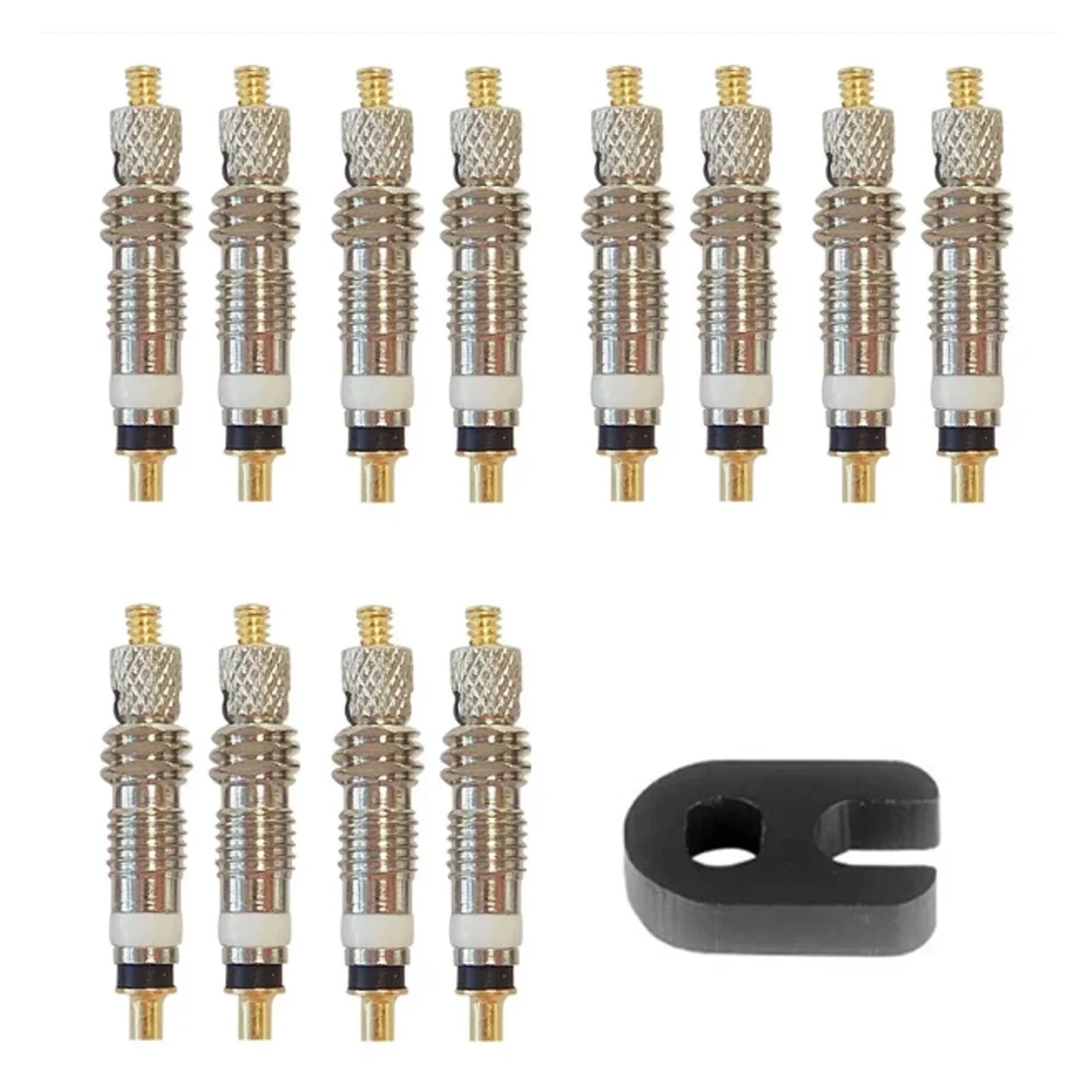 Bicycle Valve Core Remover 6/12pcs Removable Presta Valve Core Bike Replacement Brass Tubeless for Road MTB Bike