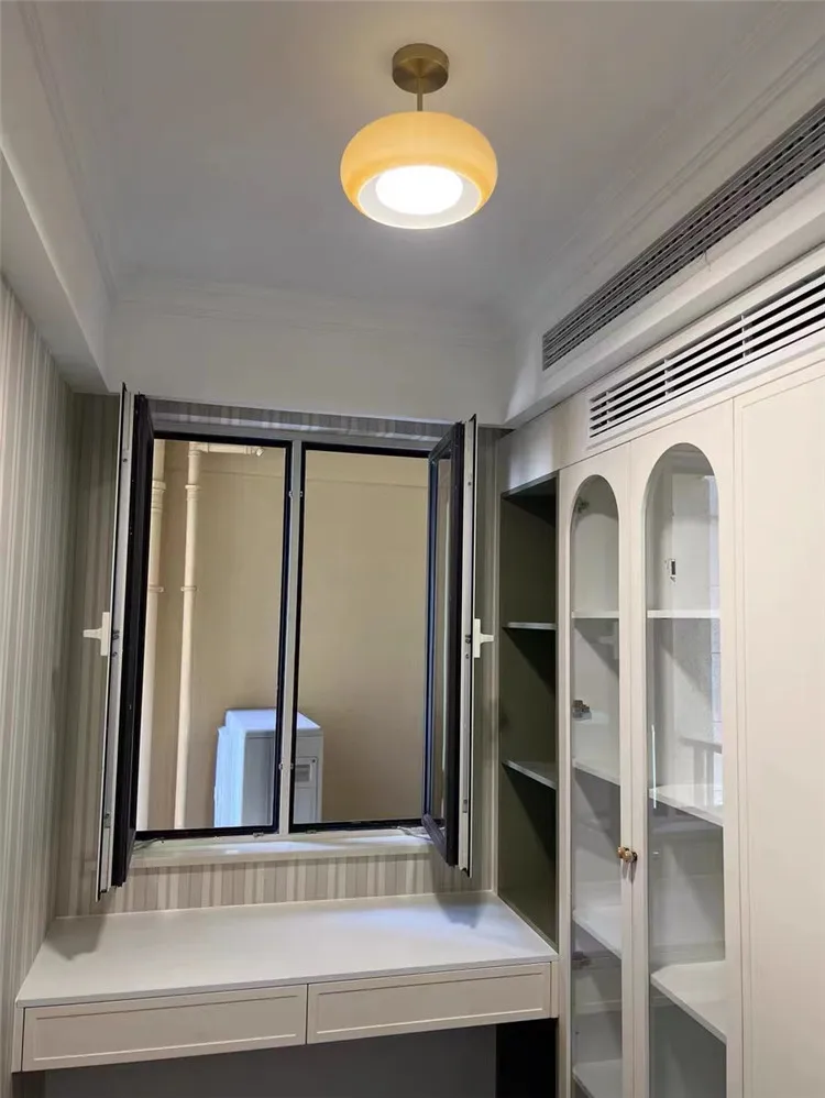 IWHD-Luzes pingente LED de vidro amarelo, lâmpadas