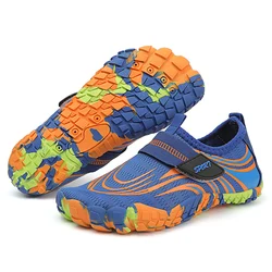Kids Beach Aqua Socks - Water Shoes for Summer Swimming & Playing (Blue)