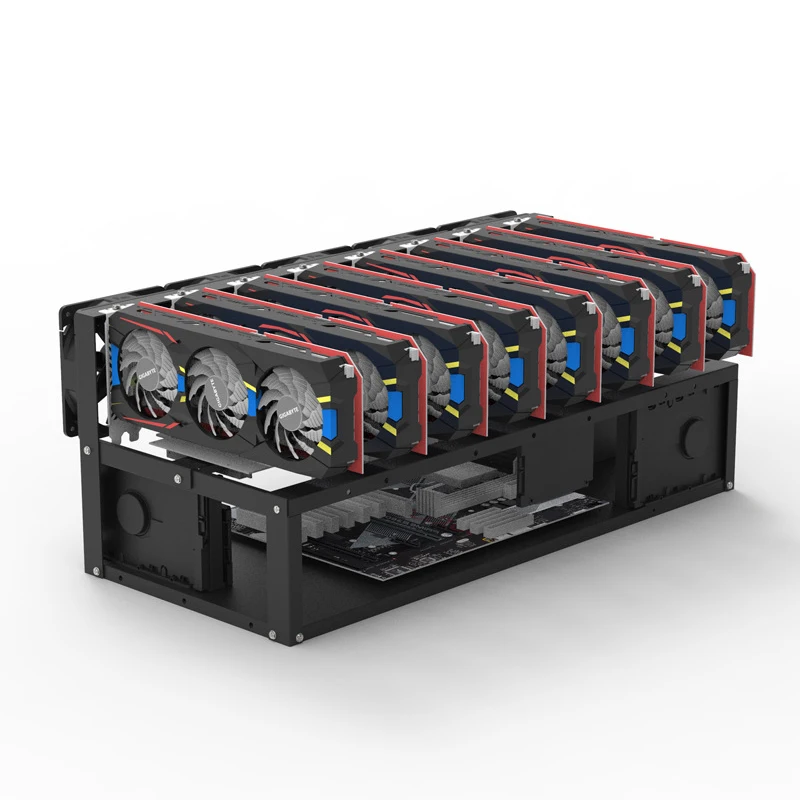 Empilhável Aberto Equipamento de Mineração Quadro de Ferro Mineração Eth Etc Zec Ether Acessórios Ferramentas para Gpu Crypto Coin Bitcoin Rack Apenas Novo Torres e estojos p/computador - Imagem 4