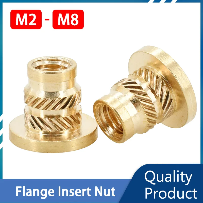1PcsTTypeFlangeInsertNutCopperInsertnutBrassHotMeltInsertion