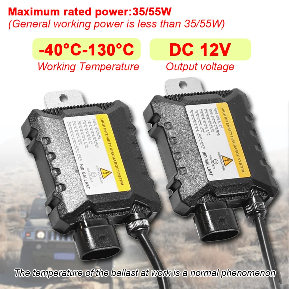 TECTICO HID Xenon Ballast 55W Fast Start, AC Super Universal Ballasts Replacement Kit for HID Xenon Headlights, 2 Piece