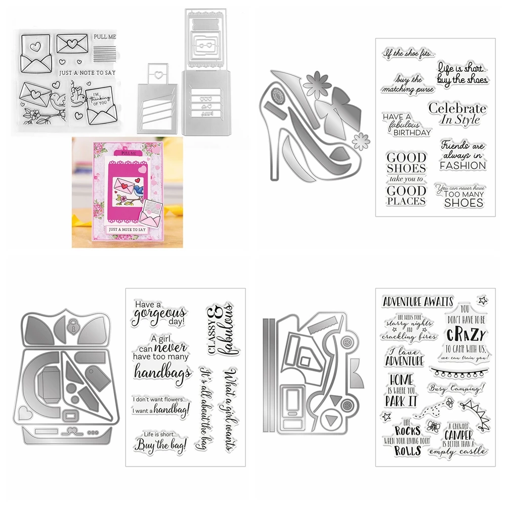 크리 에이 티브 공개 창 클리어 스탬프 및 커팅 다이 하이힐 신발 DIY Scrapbooking 카드 제작 공예에 대한 금속 커팅 다이