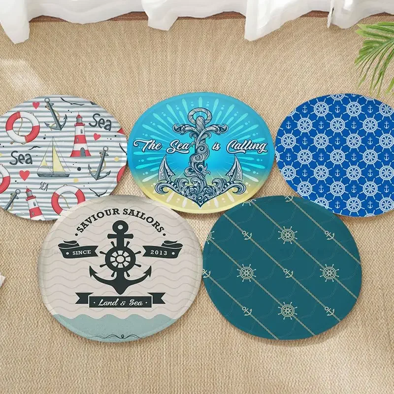 

Nautical Anchor Boat Cushion Mat Tie Rope Chair Cushion Soft Office Car Seat Comfort Breathable 45x45cm Chair Mat Pad