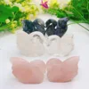 2PCS Natural Crystal Quartz Swan Carving Mini Animal Statue Healing Lucky Energy Gemstone Home Decoration Crystal Crafts Gift 1