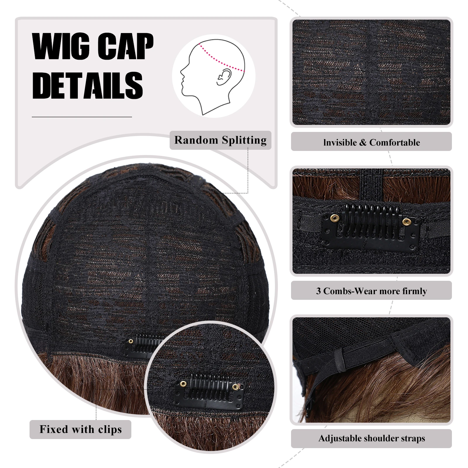 Короткие парики Фея для женщин каштановые коричневые прямые Многослойные синтетические парики с 30% натуральными волосами пушистые натуральные Смешанные парики